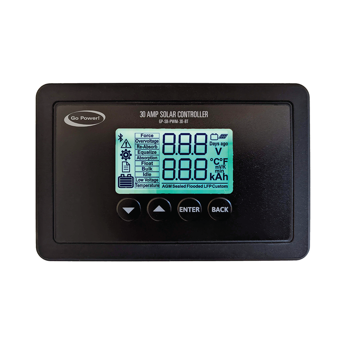 30 AMP SINGLE BANK BLUETOOTH®-ENABLED SOLAR CONTROLLER