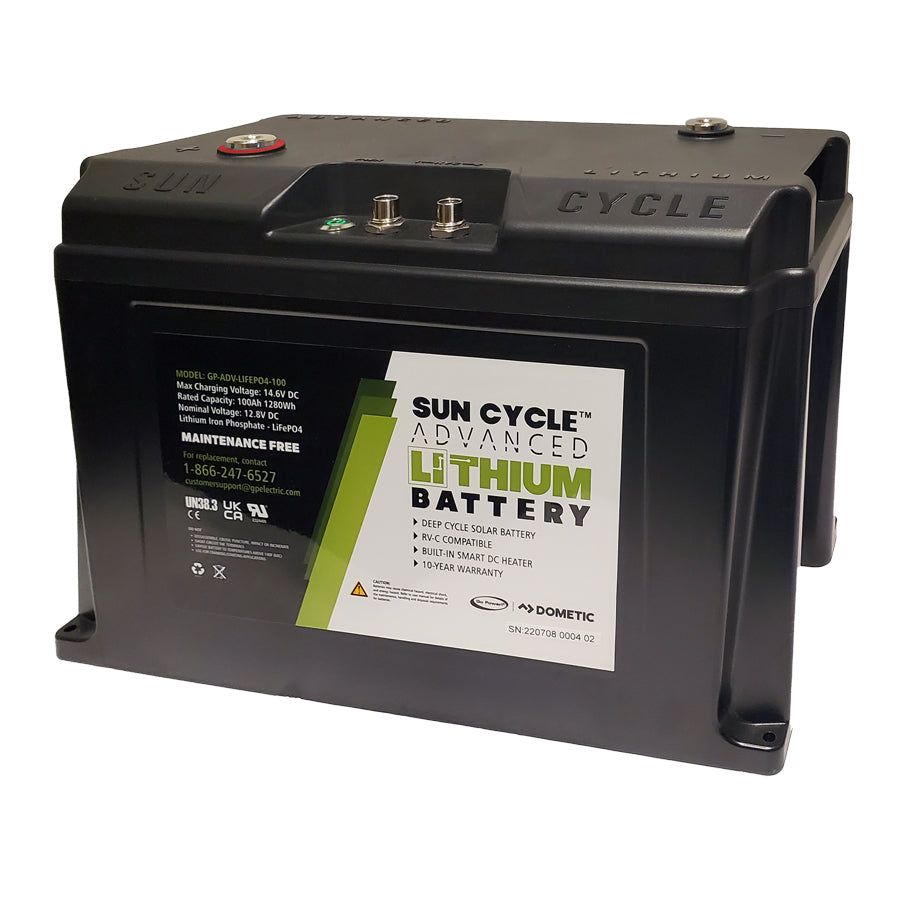 EMA MaxPower 100Ah LiFePO4 Deep Cycle Lithium Battery with Built