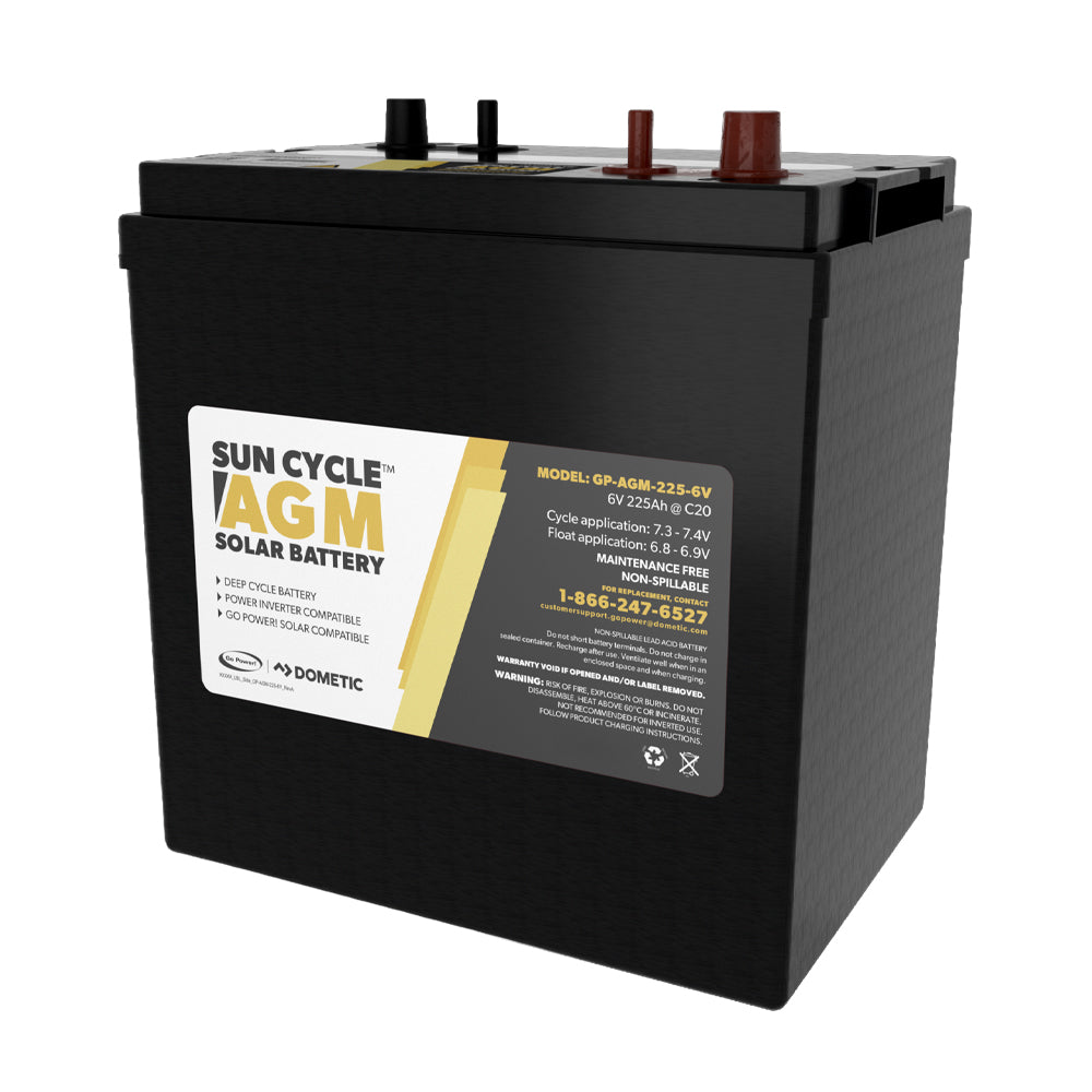Go Power! 6V 225Ah AGM Deep Cycle Battery | GP-AGM-225-6V