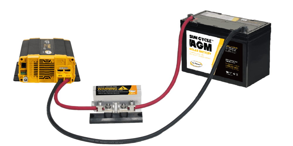 Wiring diagram: Class T fuse between battery positive and inverter