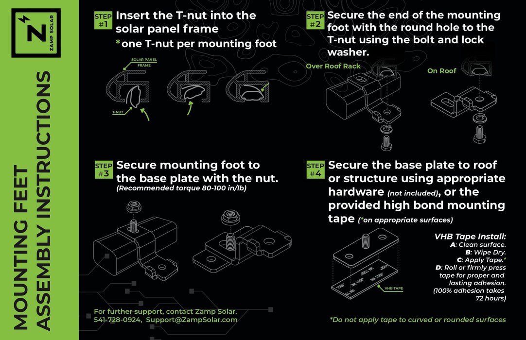 Zamp Solar Universal Low Profile Mounting Feet
