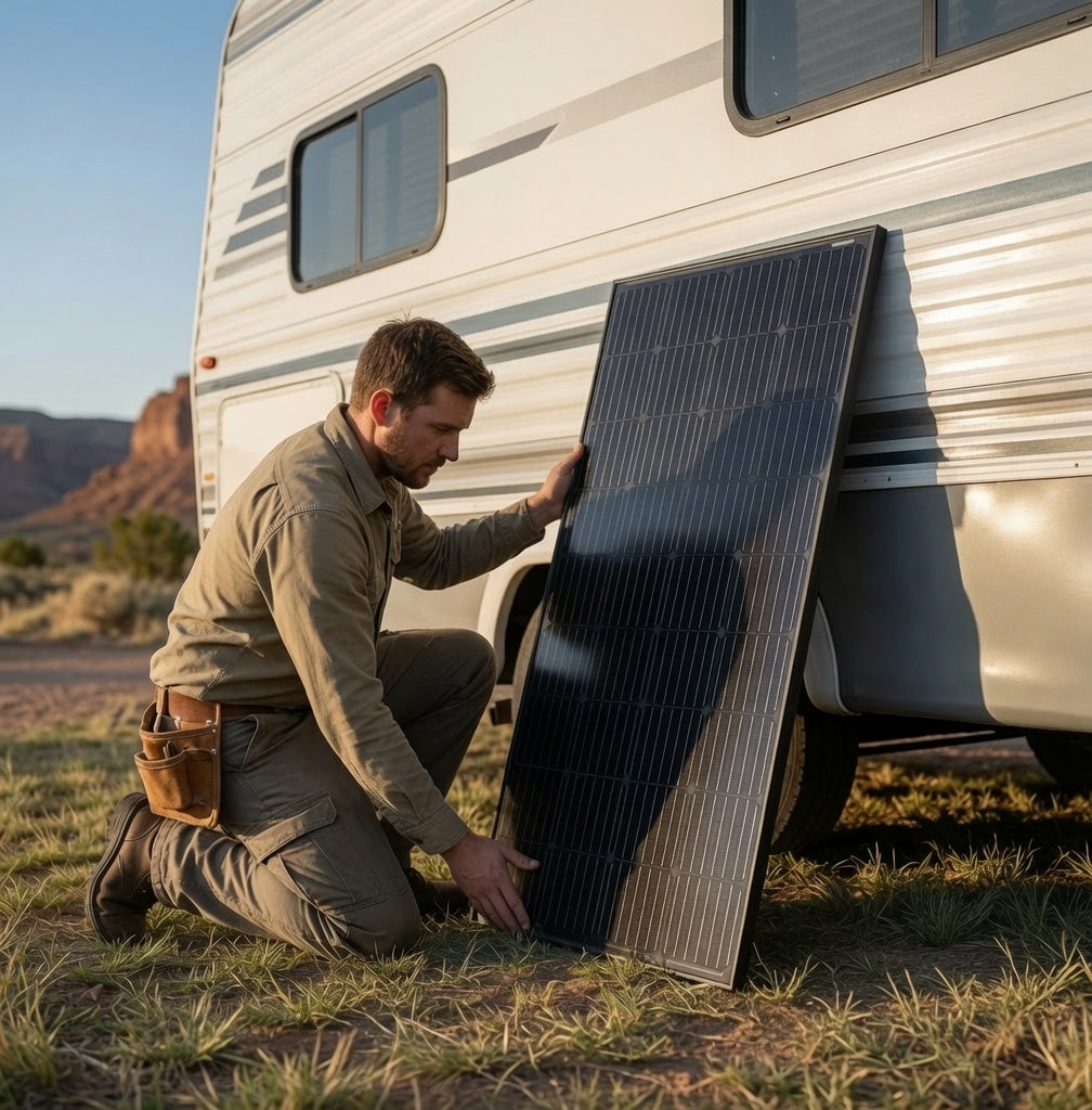 Go Power! 200W Overlander Expansion Solar Panel Kit for RV — Black Panel