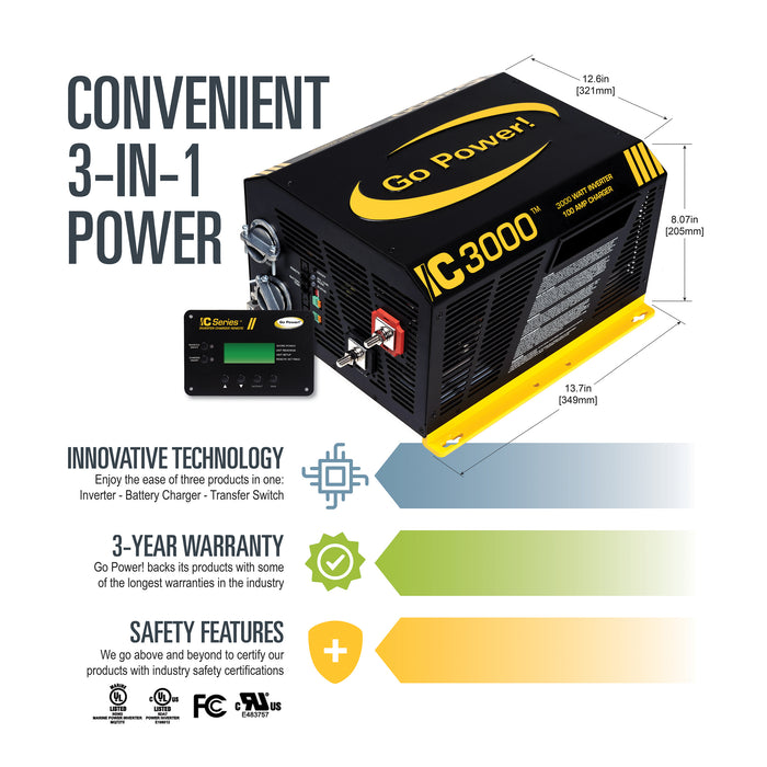 3000 watt Commercial Vehicle Inverter/Charger Kit