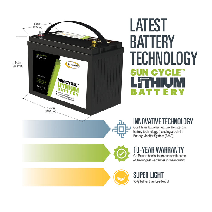 100Ah Lithium Iron Phosphate Solar Battery — Go Power! Store